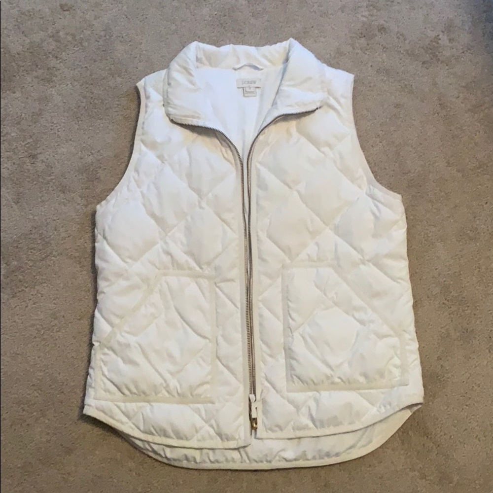White quilted J Crew vest EUC